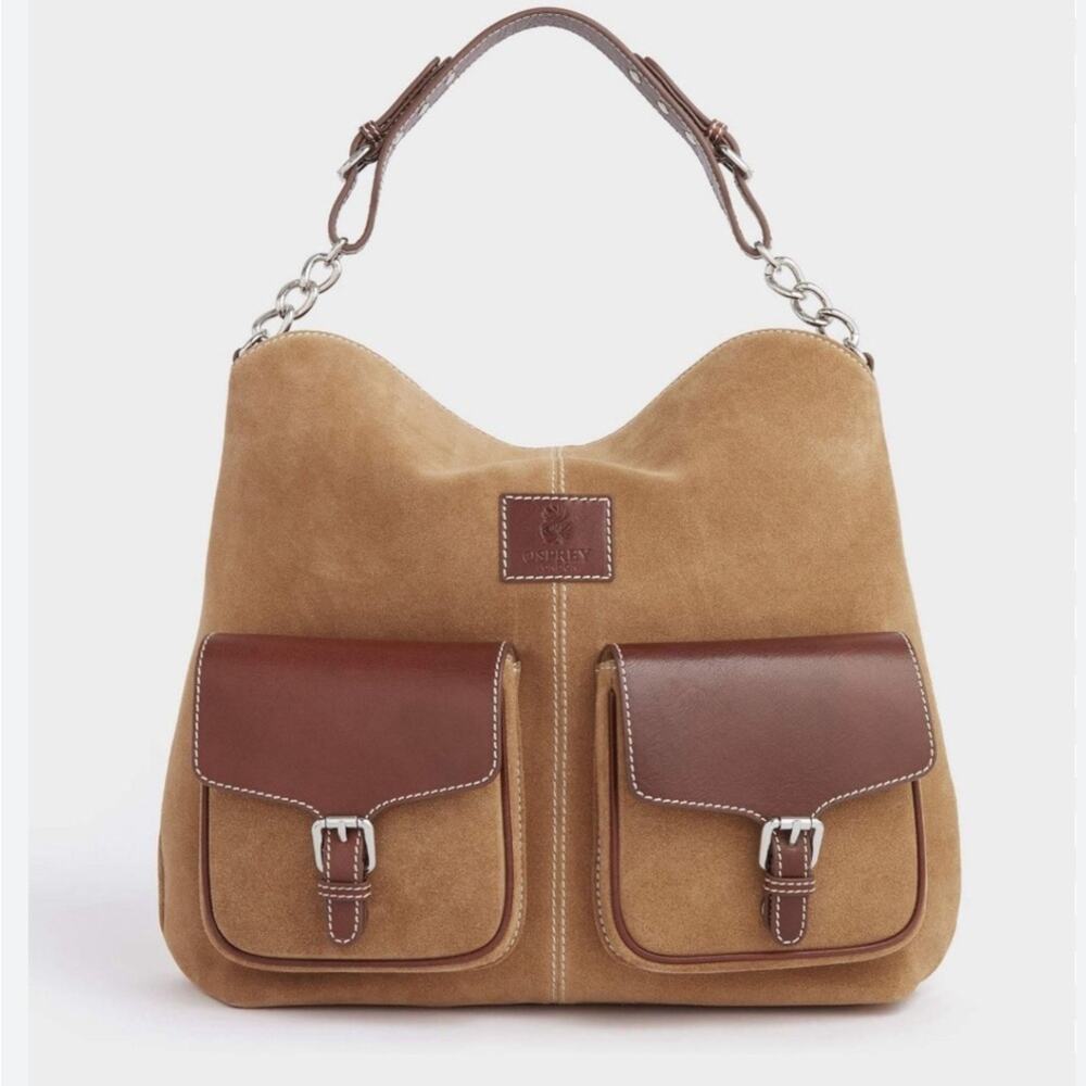 OSPREY LONDON The Vagabond
Italian Suede/Leather Brown Bag Boho Saddle